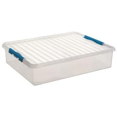 Afbeelding van SUNWARE Q Line BedBox 60 liter 80 x 50 18cm transparant/blauw