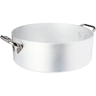 Afbeelding van Pentole Agnelli Braadpan cilindervormige, langzame straaltherapie, van aluminium, dikte 5 mm, met 2 handgrepen roestvrij staal, zilver 50 cm