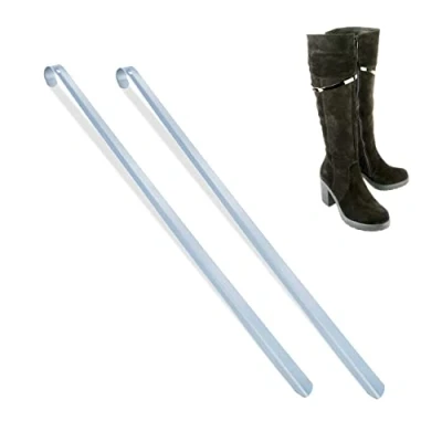 Afbeelding van Relaxdays schoenlepel set van 2 schoentrekkers 70 cm lang metaal zilver