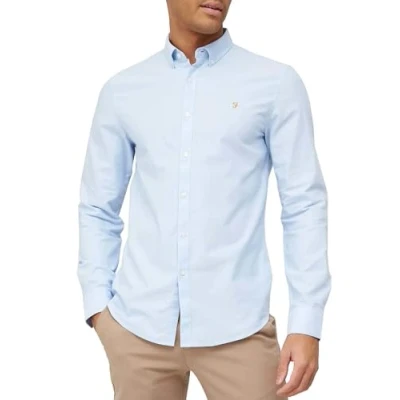 Afbeelding van Farah Overhemd, Heren, Maat: Medium, Sky blue