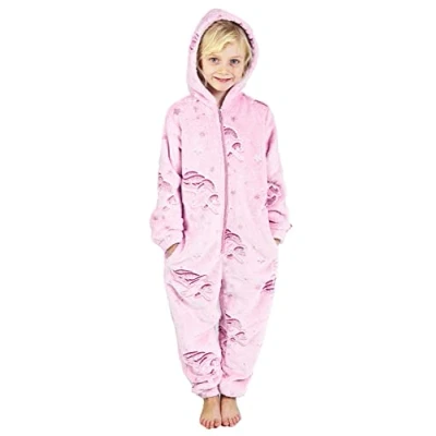 Afbeelding van CityComfort Glow in The Dark Onesie Kids Onesies voor Meisjes Regenboog Eenhoorn Pyjama 3 14 Jaar Oud, Baby Roze, 7 8 Jaren