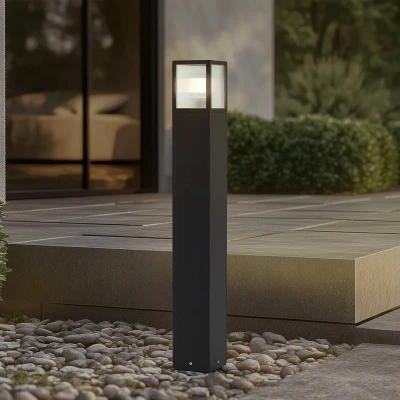 Afbeelding van Lucande Tuinpadverlichting Klemens, 90 cm, zwart, metaal, IP54