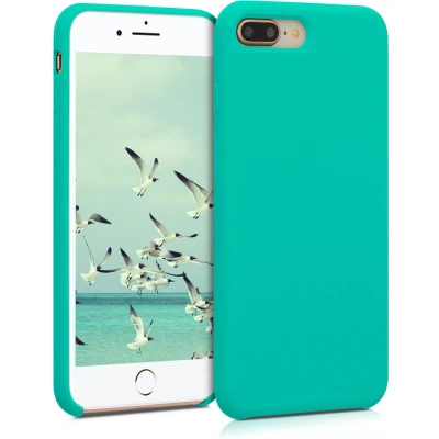 Afbeelding van kwmobile telefoonhoesje geschikt voor Apple iPhone 7 Plus / 8 Hoesje met siliconen coating Smartphone case in turquoise