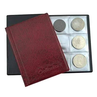 Afbeelding van COLLECTOR Verzamelalbum voor 48 Grote Munten Compatibel met Crown 5 £, 5, 10, 20, 25, 30 en 50 (Diameter 45 mm) (ROOD)