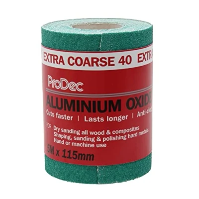 Afbeelding van ProDec PAALV40 40 Grit Extra Grof Grade Groen Aluminium Oxide Schuurpapier 5m x 115mm Roll