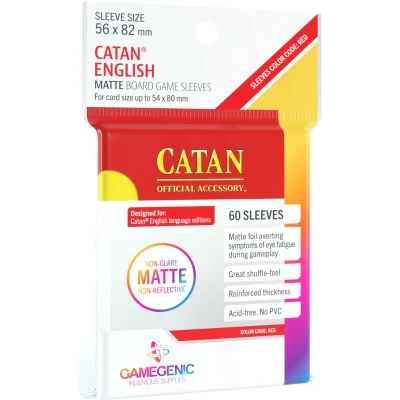 Afbeelding van Gamegenic Matte Board Game Sleeves Red 56x82mm (60 stuks)