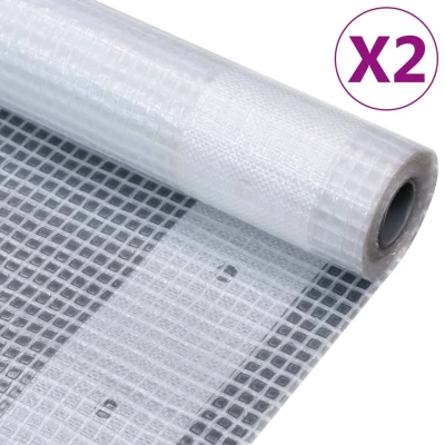 Afbeelding van vidaXL Dekzeilen 2 st Leno 260 g/m² 4x10 m wit