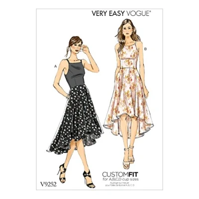 Afbeelding van Vogue Patterns 9252 A5, Misses jurk, maten 6 14, weefsel, meerkleurig, 15 x 0,5 22 cm