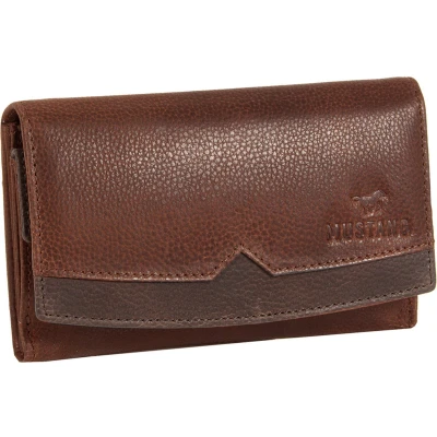 Afbeelding van MUSTANG La Spezia Lange Portemonnee Echt Leer, RFID Bescherming, Cognac Bruin