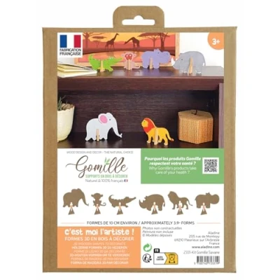Afbeelding van GOMILLE Savanna dierenset houten vorm om te monteren speelgoed voor kinderen vanaf 3 jaar spel creatieve educatieve constructie gemaakt in Frankrijk