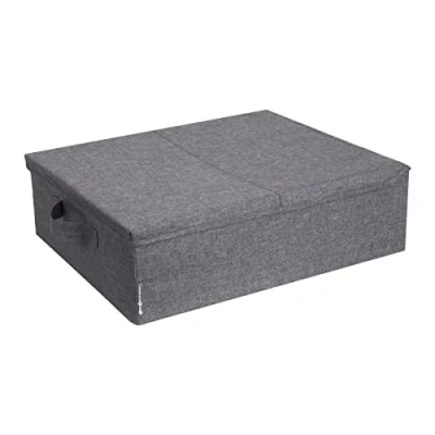 Afbeelding van BIGSO box OF SWEDEN Opbergdoos voor onder het bed, opvouwbare met handgrepen dekens, kleding, kussens, speelgoed en meer, opbergoplossing van polyester karton, grijs