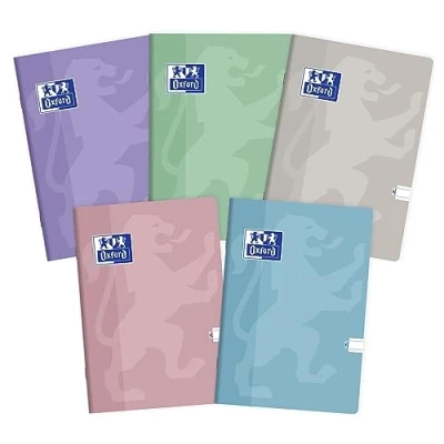 Afbeelding van Oxford Touch Pastel schoolschrift A5, 60 vellen, gelinieerd, 5 stuks verpakking kleurenmix