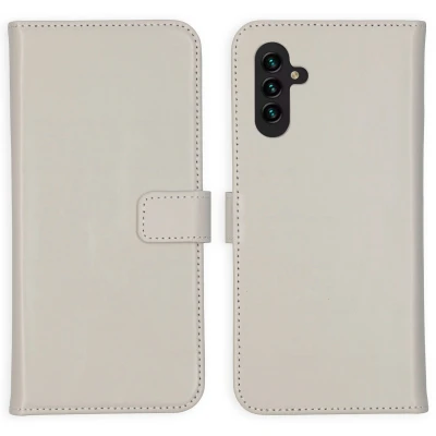 Afbeelding van Samsung Galaxy A13 (5G) Hoesje Echt leder Selencia Bookcase Grijs Telefoonhoesje