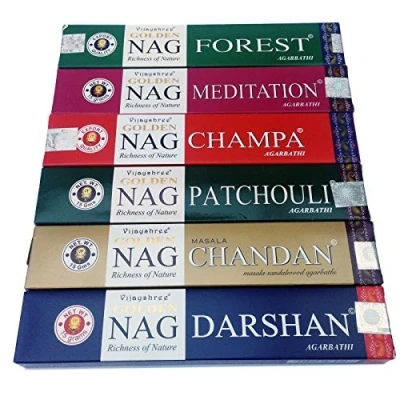 Afbeelding van Vijayshree Golden Nag Champa Wierook Sticks 6 dozijn