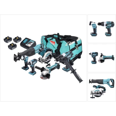 Afbeelding van Makita DLX6046 6 delige Comboset 18v Li ion 3x 3.0Ah accu&quot;;s