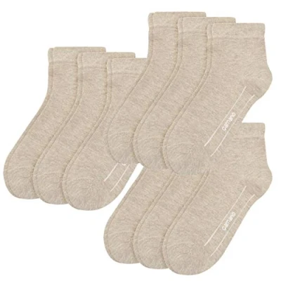 Afbeelding van CAMANO Quarter of Enkelsokken met kort beentje Beige 80% Katoen 43/46 Naadloos en zonder knellende elastiek 3 PACK