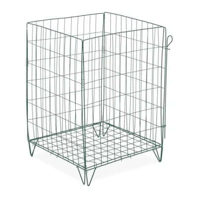 Afbeelding van compostbak metaal 68 x 46 cm met bodem en poten tuinafval staal groen