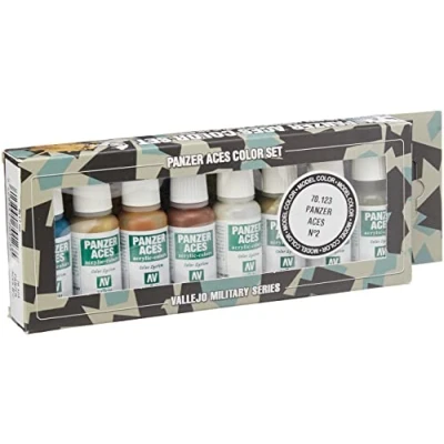 Afbeelding van Vallejo val 70123 Wood, Leather, Stencil Set Panzer Aces Verf No. 2