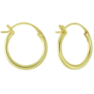 Afbeelding van JoyS Zilveren 14 mm oorringen Franse sluiting 14k goudplating