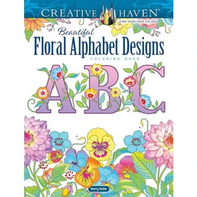 Afbeelding van Creative Haven Beautiful Floral Alphabet Designs Coloring Book