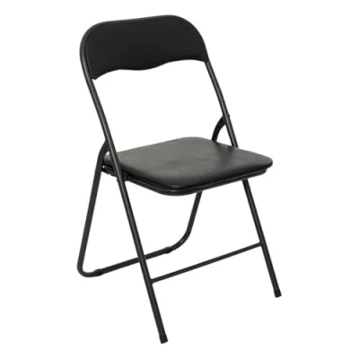 Afbeelding van 5Five Klapstoel met pvc zitting zwart 44 x 48 79 cm metaal Klapstoelen