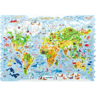 Afbeelding van UNIDRAGON Houten Kinderpuzzel Wereldkaart 100 stukjes 43x30 cm Multicolor / 43x30x0.3
