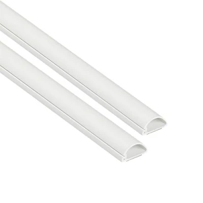 Afbeelding van D Line kabelgoot, 2 stuks, halfronde kan worden geschilderd, zelfklevende snoerbeschermer, verbergen van tv kabels, kabelbeheer x 20 mm (B) 10 (H) 1 meter lang (2 meter) wit