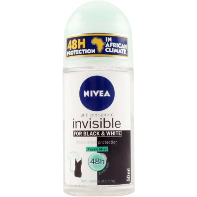 Afbeelding van 6x NIVEA Women &quot;Invisible for Black &amp; White Fresh Mist&quot; Deo Roll on 50ml