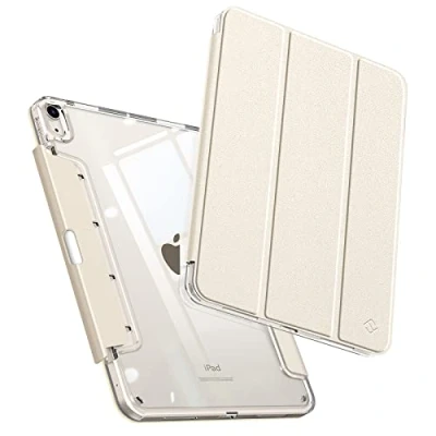 Afbeelding van Fintie Hoes voor iPad Air 11 inch M2 2024, 6e gen 2024/iPad 5e 2022/iPad 4e 2020 10,9 inch, kristalheldere achterkant, intrekbare penhouder, Auto Wake/Slaap, Starlight