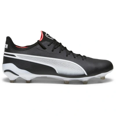Afbeelding van Puma KING Ultimate FG/AG Voetbalschoenen met kunststof noppen, Heren, Maat: 47, Black white fire orchid Textiel/ synthetisch