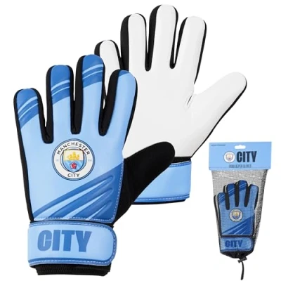 Afbeelding van Manchester City F.C. Keepershandschoenen voor kinderen, tieners, antislip gewatteerde handpalmen, maat 5 of 7, stadsgeschenken mannen (maat 7)
