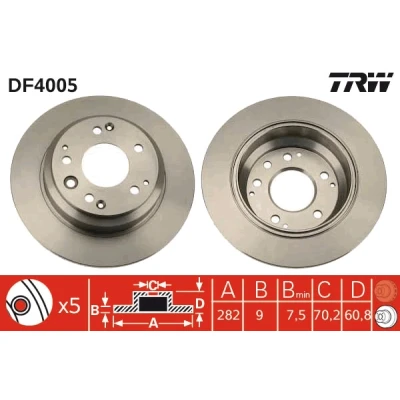 Afbeelding van Trw Remschijf DF4005