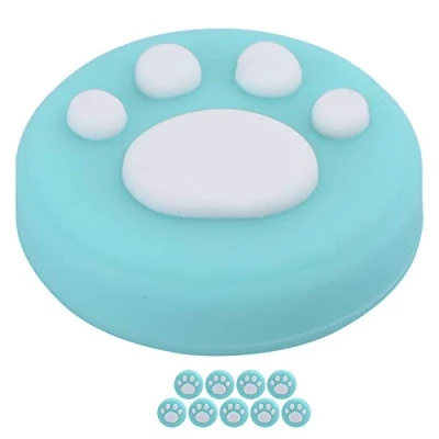 Afbeelding van Kat Klauw Thumb Grips Cover Zacht Siliconen Materiaal Voor Joy Con Controller 10 Stuks Joystick Rocker Universeel Nintendo Switch &amp; Lite(Witte poot op groen)