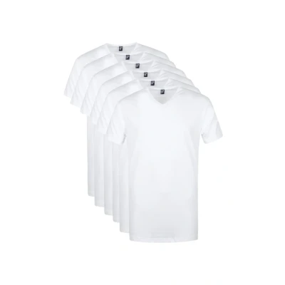 Afbeelding van Alan Red Vermont T Shirt V Hals Wit 3 pack maat XXL Heren Basic met Regular fit Pasvorm Katoen
