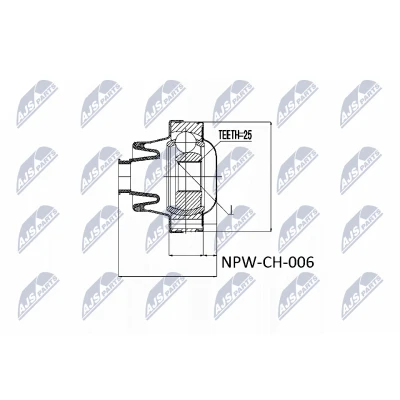 Afbeelding van NTY NPW CH 006 Hardyschijf Wielzijde JEEP: GRAND CHEROKEE 2