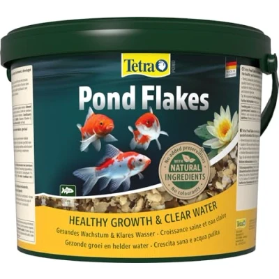 Afbeelding van Tetra Pond Flakes visvoer voor kleinere en jonge vijvervissen in vlokkenvorm, een gevarieerde evenwichtige voeding, verschillende maten