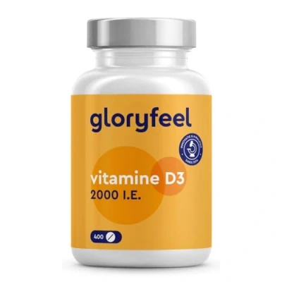 Afbeelding van gloryfeel vitamine D tabletten 2000 I.E. D3 400 voor meer dan 1 jaar vooraad Ondersteunt het immuunsysteem, botten en spieren* 100% puur Cholecalciferol Geproduceerd in Duitsland