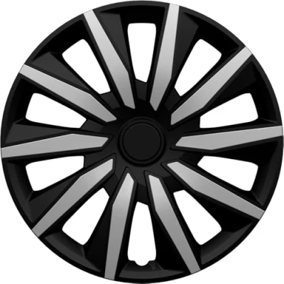 Afbeelding van Wieldoppen DECENTE SB 15 inch zilver/zwart. Set a 4 stuks (CONTROLEER UW BANDENMAAT en lees a.u.b. de onderstaande, uitgebreide tekst!)
