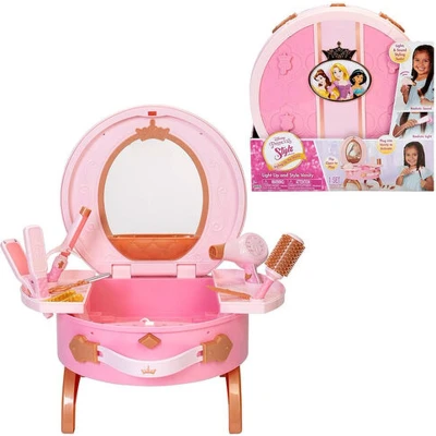Afbeelding van Disney Princess Style Collection Light Up &amp; Vanity Realistische stylingtools. Inclusief: Toy Flat Iron, Curling Hair Dryer, Brush, Comb, Scissors Clips