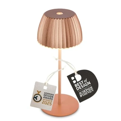 Afbeelding van Briloner LED tafellamp Brilo zonder stekker Riffle, koper