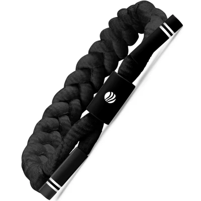 Afbeelding van Malinsi Armband Heren en Dames Zwart Iconic Verstelbaar 17 26cm Armbandje Mannen Vrouwen