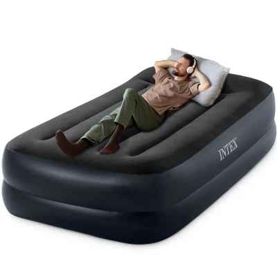 Afbeelding van Intex Dura Beam Plus Pillow Rest Raised Twin Luchtbed Zwart Luchtbedden