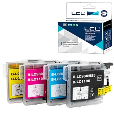 Afbeelding van LCL Compatibele inktcartridge LC980 LC1100 LC1100BK LC1100C LC1100M LC1100Y (1zwart 1cyaan 1magenta 1geel) vervanging voor Brother DCP J140W 145C 165C 195C 197C DCP373CW 365CN 3775CW 385. C 390CN