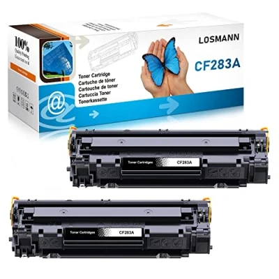 Afbeelding van LOSMANN 2 zwarte toners, compatibel met HP CF283A 83A voor LaserJet Pro MFP M225dw M225rdn M226dn M226dw M120 Series M125a M125nw M125rnw M126a M126nw M127fn M127fp M12222 7fw M1 28fn M128fp M128fw
