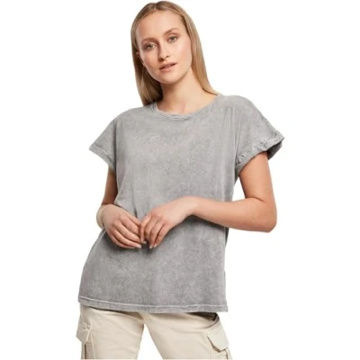 Afbeelding van Damesshirt &#039;Washed Extended Shoulder T&#039; Grey Black XXL
