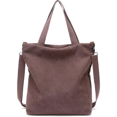 Afbeelding van Inovra ® Tijdloze Canvas Dames Schoudertas met Multifunctionele Vakken voor Werk en Dagelijks Gebruik