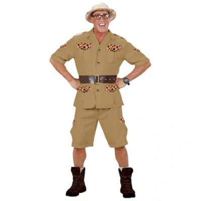Afbeelding van Widmann Jungle &amp; Afrika Kostuum Safari Man Bruin, Wit / Beige Medium Carnavalskleding Verkleedkleding