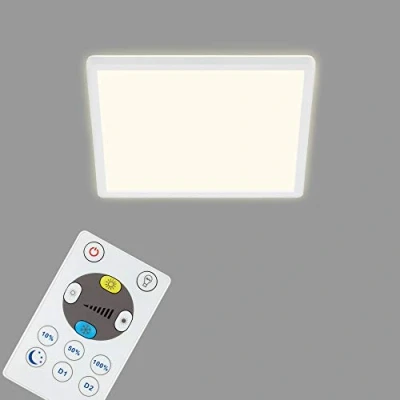 Afbeelding van BRILONER Leuchten LED paneel, plafondlamp dimbaar, met achtergrondlicht, incl. afstandsbediening, 18 watt, 2400 lumen, wit, 293 x 28 mm (l b h)