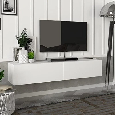 Afbeelding van Tv meubel Toivakka zwevend 135x31x25 cm wit