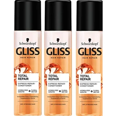 Afbeelding van Gliss Kur Total Repair Express Conditioner, verpakking van 3 (3 x 200 ml)